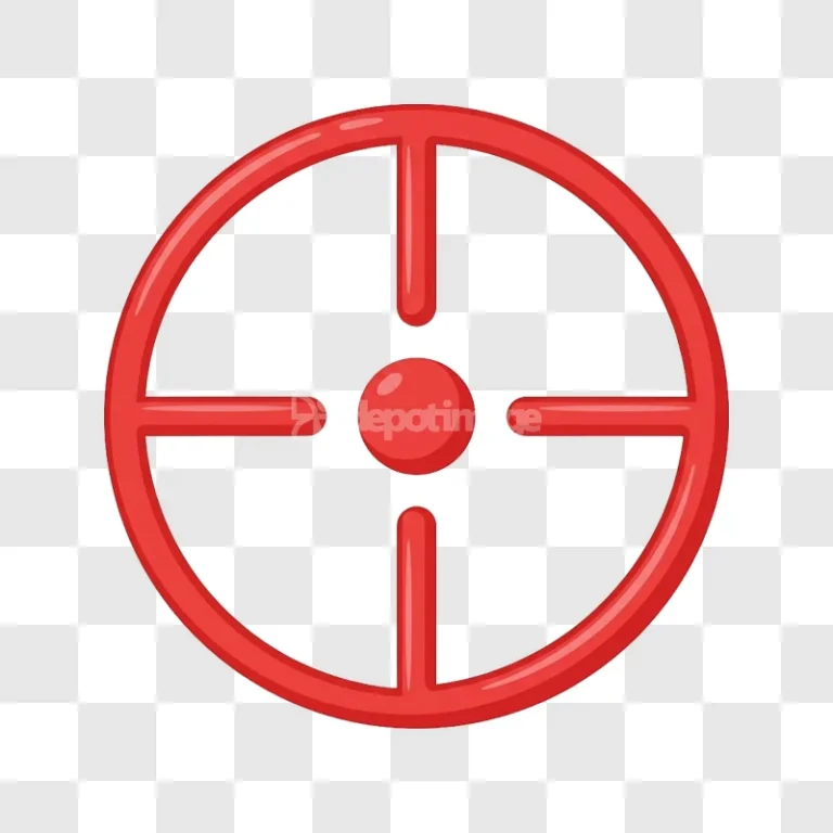 Red Aim Target Interface Icon Glossy Vector