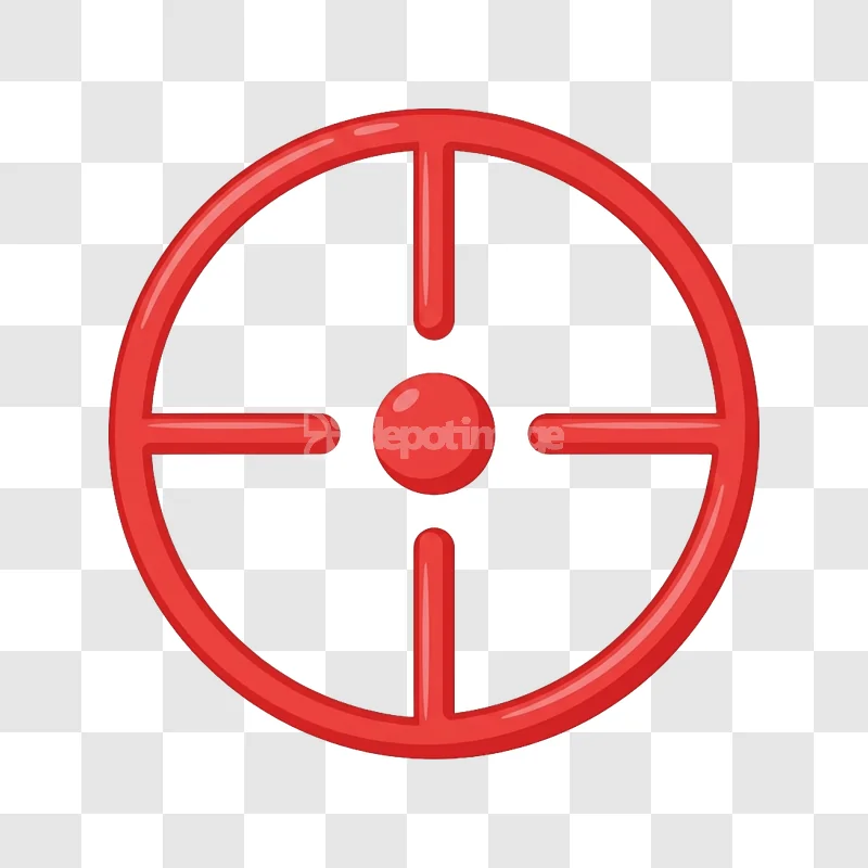 Red Aim Target Interface Icon Glossy Vector glossy red target on black