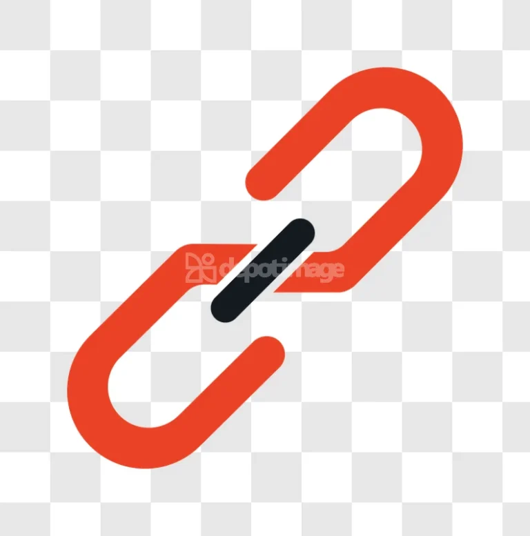 Red Black Interlocking Chain Link Security Symbol flat icon transparent background