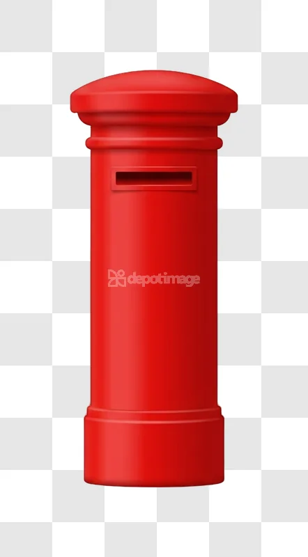 Red Classic British Pillar Post Box Communication Icon