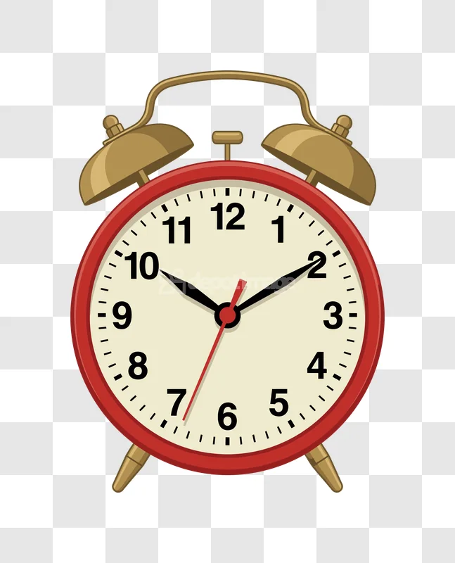 Red Classic Metal Alarm Clock Time red metal vintage style