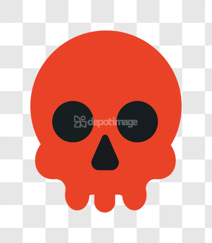Red Danger Skull Security Threat Symbol flat graphic black background
