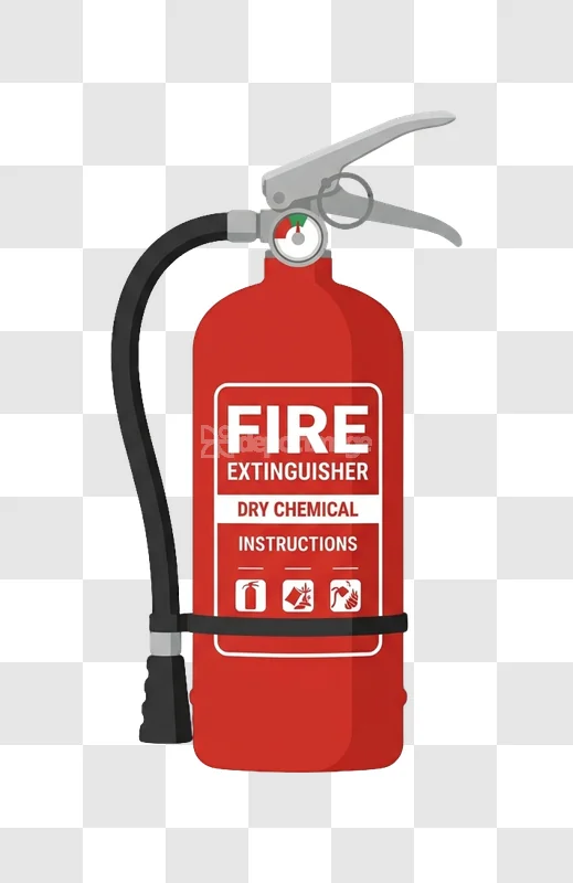 Red Dry Chemical Fire Extinguisher Safety Icon
