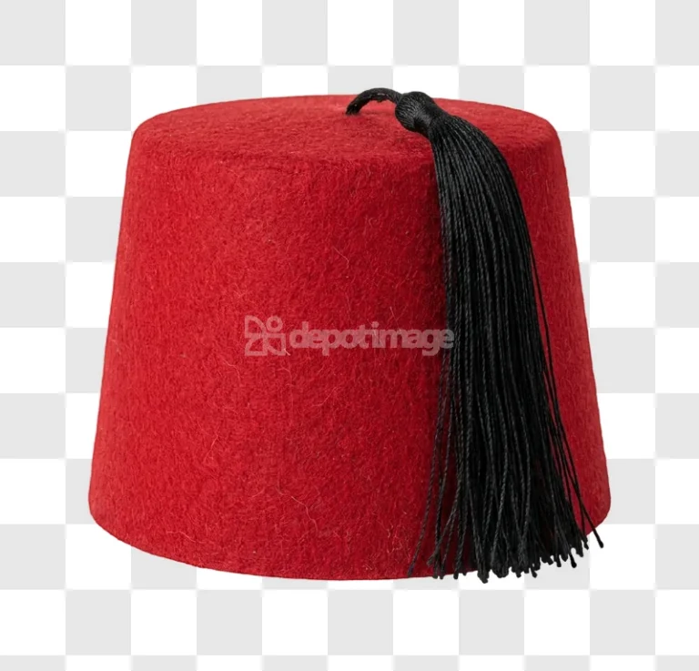Red Fez Hat With Black Tassel