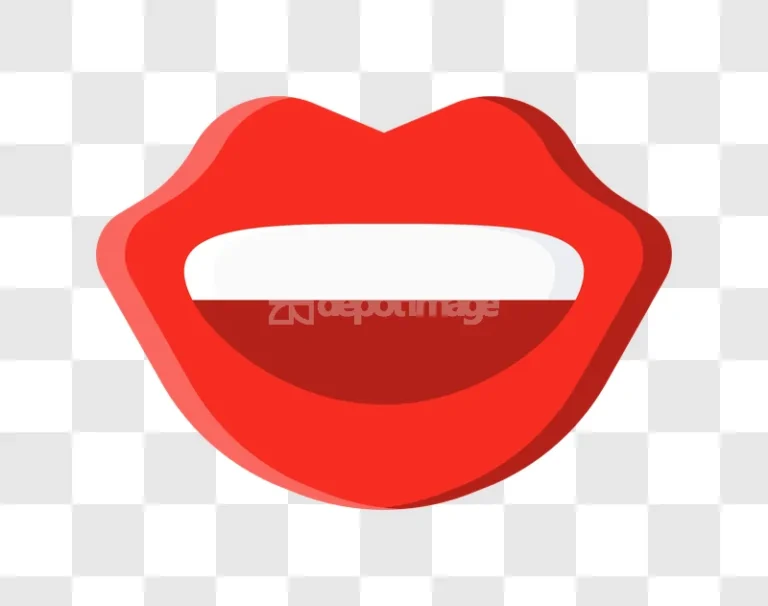 Red Lips Opened Tongue Flat Icon