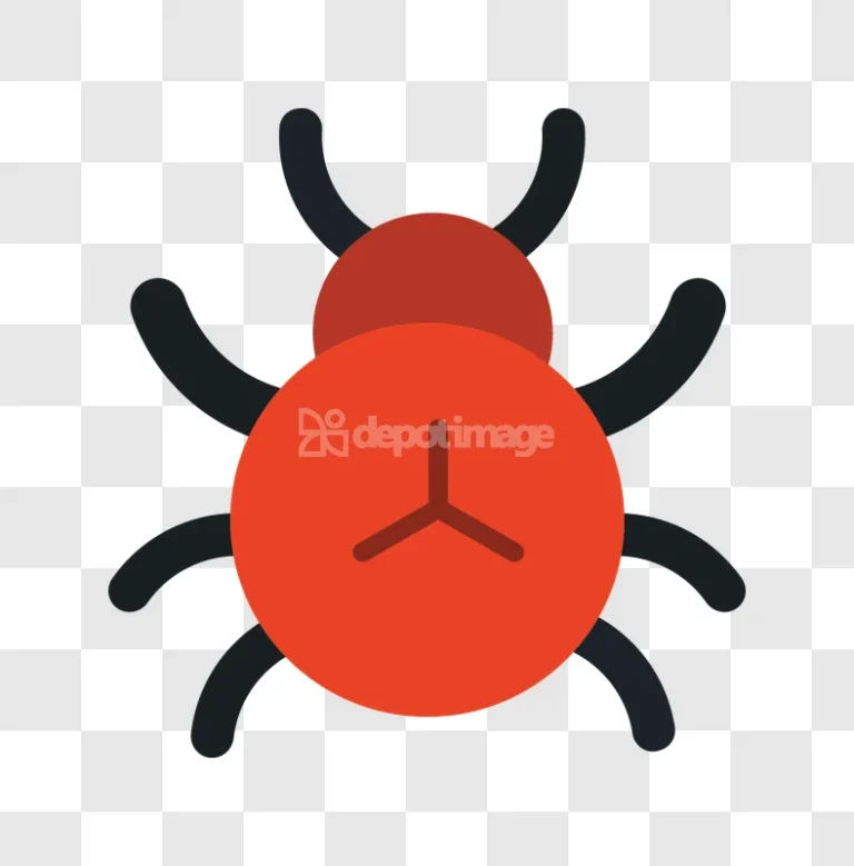 Red Malware Bug Internet Security Icon flat design transparent background