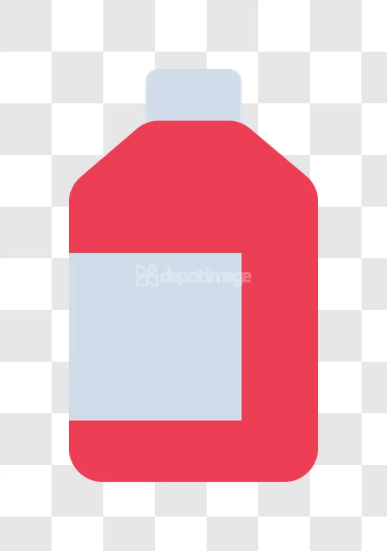Red Medicine Bottle With White Label flat design transparent background