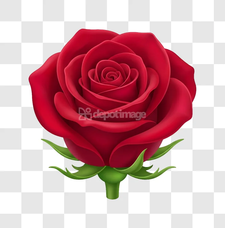 Red Rose Flower Bloom Vector Illustration Icon detailed bloom transparent background