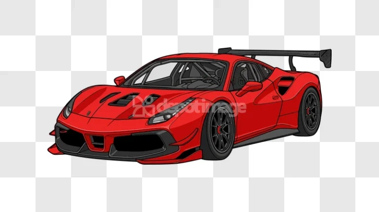 Red Sports Car Vector Art Illustration red detailed cartoon style