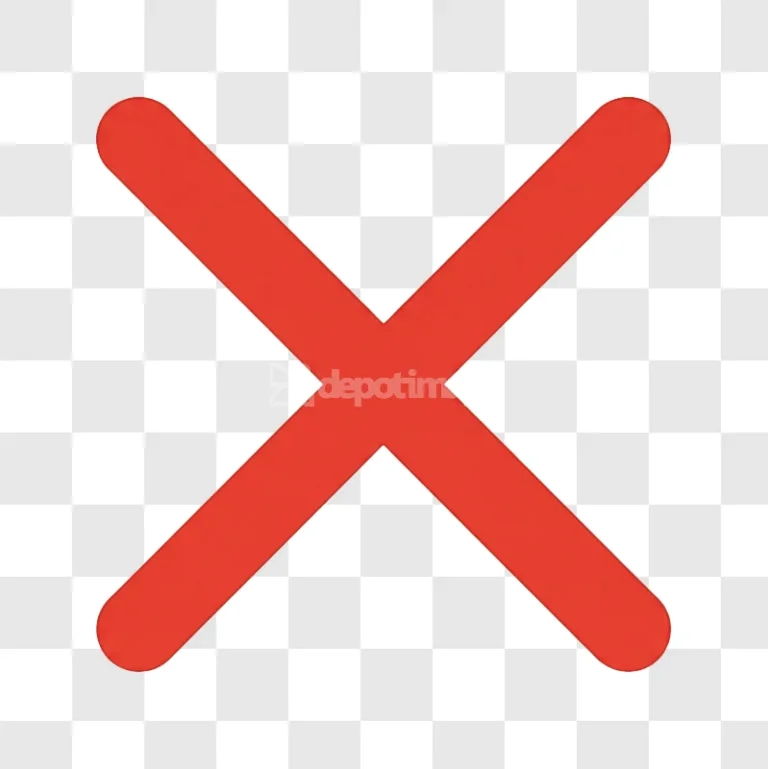 Red Thick Cross Mark Prohibition Symbol Icon