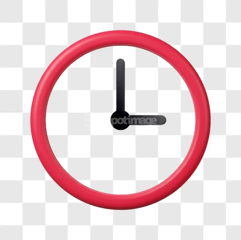 Red Wall Clock Black Hands Time Icon