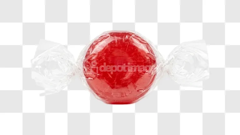 Red Wrapped Hard Candy clear plastic wrapper transparent background
