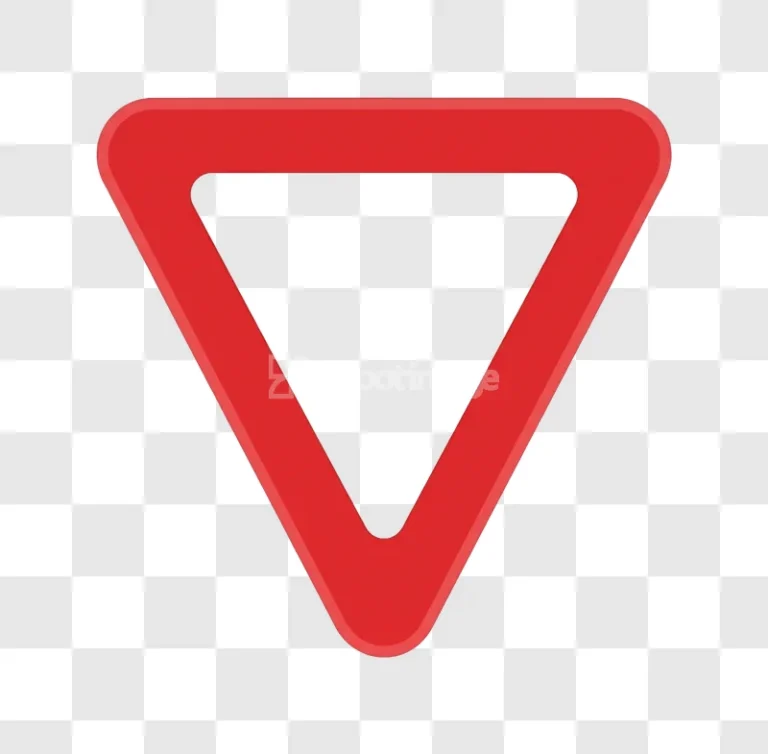 Red Yield Traffic Sign Vector Symbol red inverted triangle transparent background