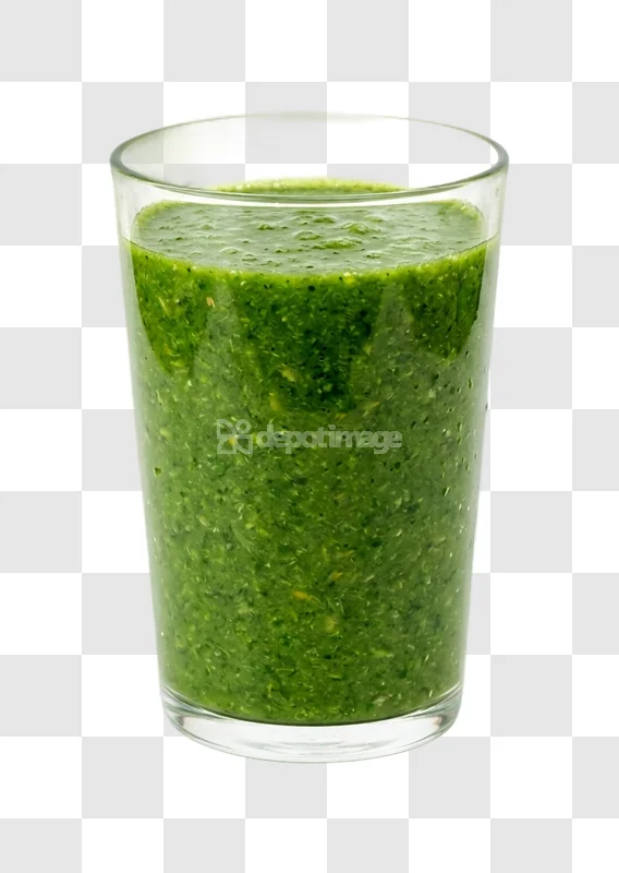 Refreshing Green Liquid Smoothie Glass vibrant green liquid transparent background