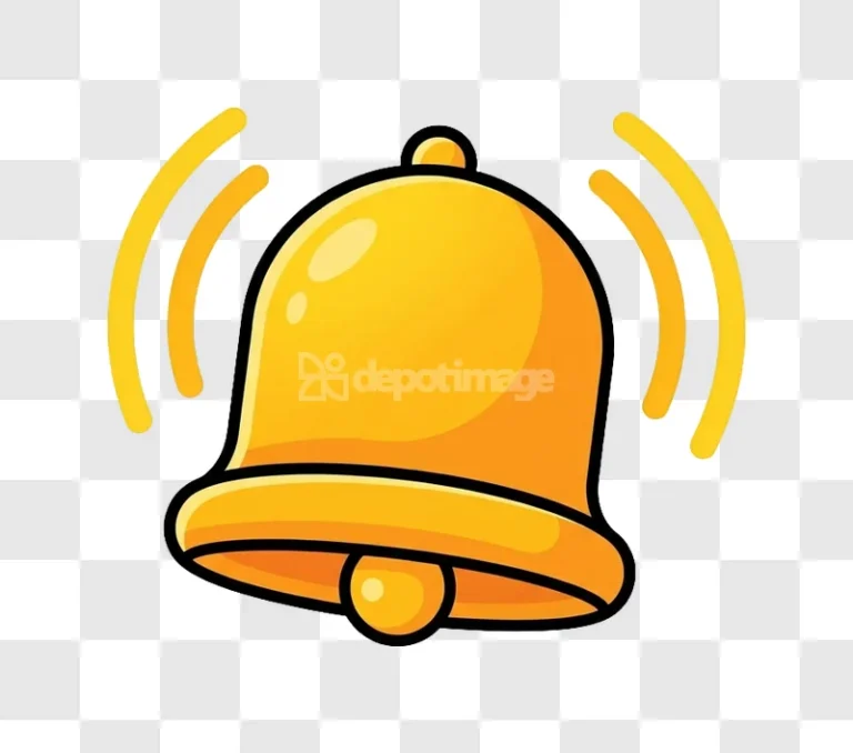 Ringing Golden Bell Notification Alarm Icon golden yellow transparent background