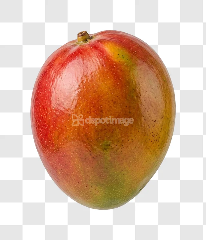 Ripe Red Green Yellow Fresh Mango Fruit with vibrant colors and detailed texture