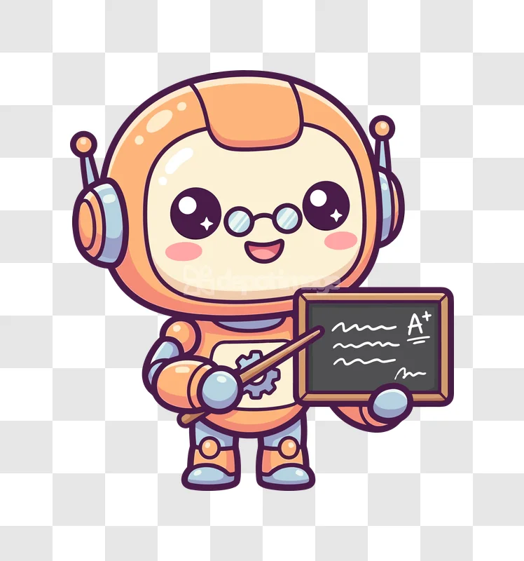 Robot Teacher Glasses Blackboard a Plus