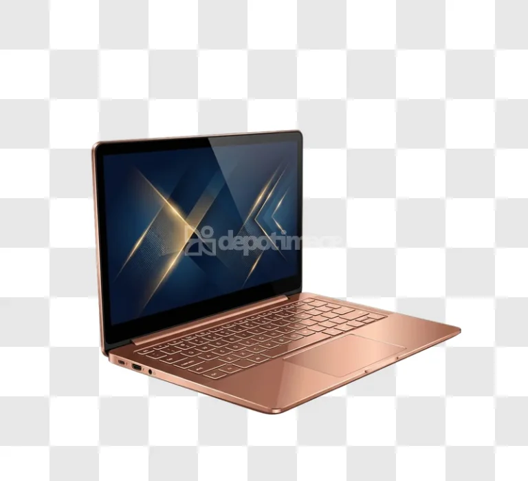Rose Gold Laptop Digital Device Luxury Sleek Tech sleek modern design dark screen