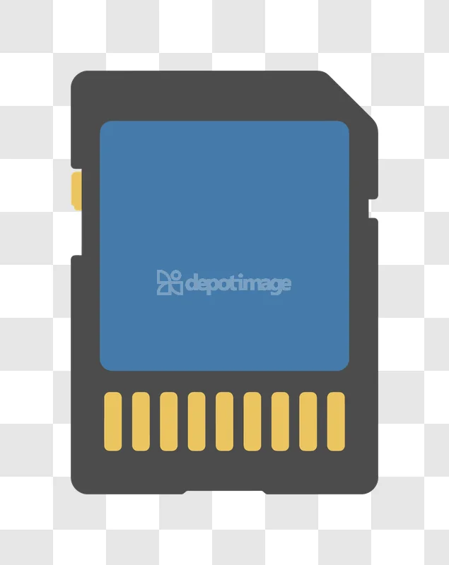 Sd Memory Card Digital Data Storage Icon flat design blue grey