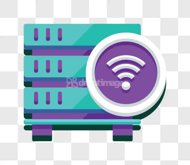 Server Network Rack Wifi Icon Purple