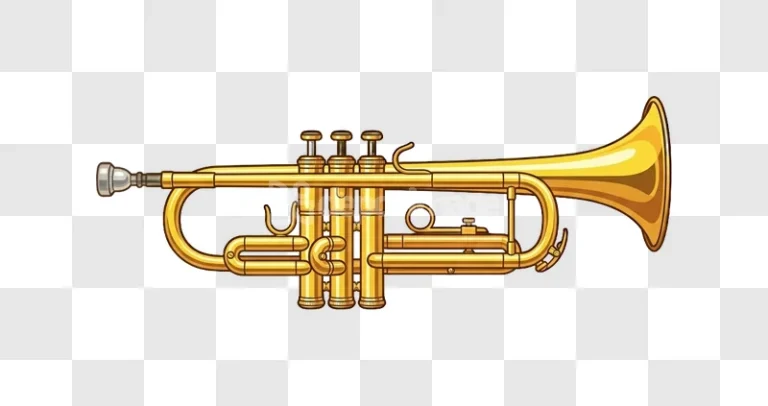 Shiny Golden Brass Musical Instrument Trumpet