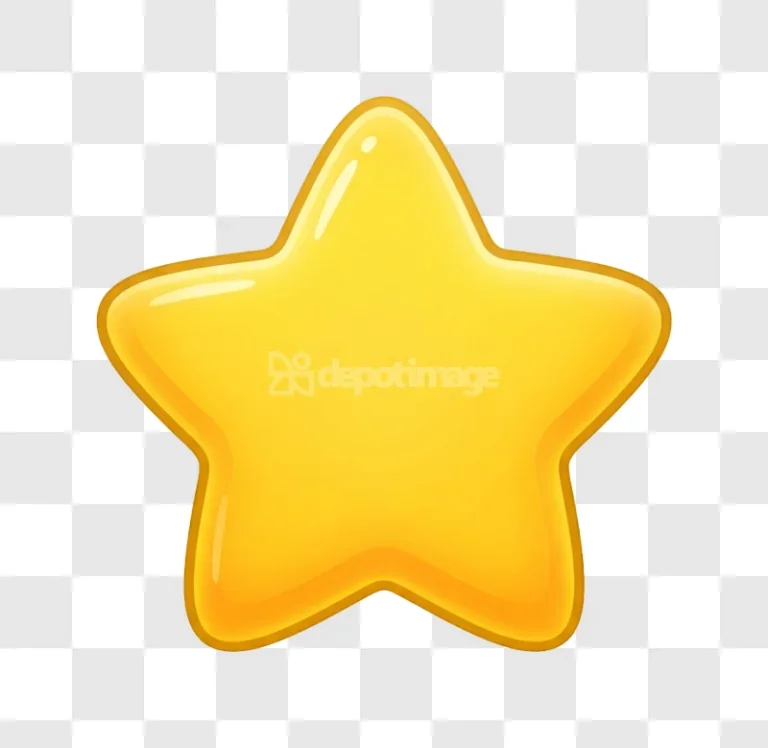 Shiny Golden Star Interface Graphic Icon glossy yellow transparent background