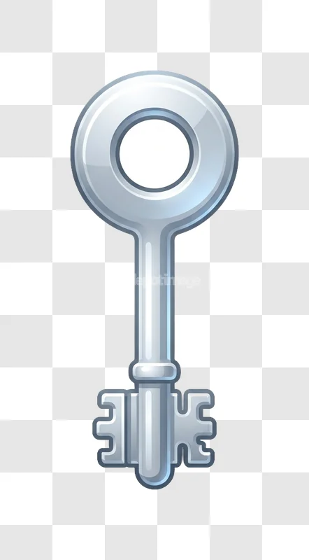 Silver Skeleton Key Digital Interface Icon