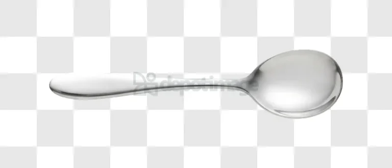Silver metal Spoon reflective surface isolated cutout