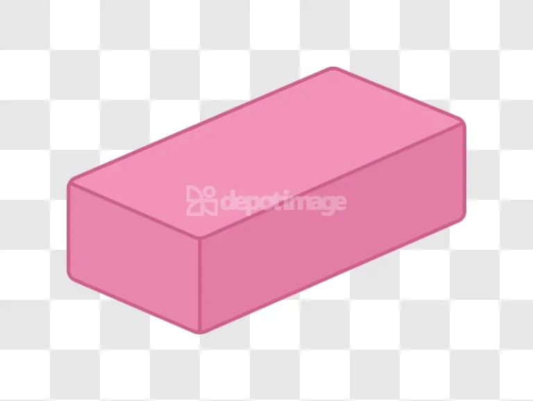 Simple Pink Eraser Vector Illustration, flat pink rectangular shape, black background