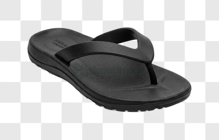 Single Black Rubber Flip Flop Sandal dark grey textured sole