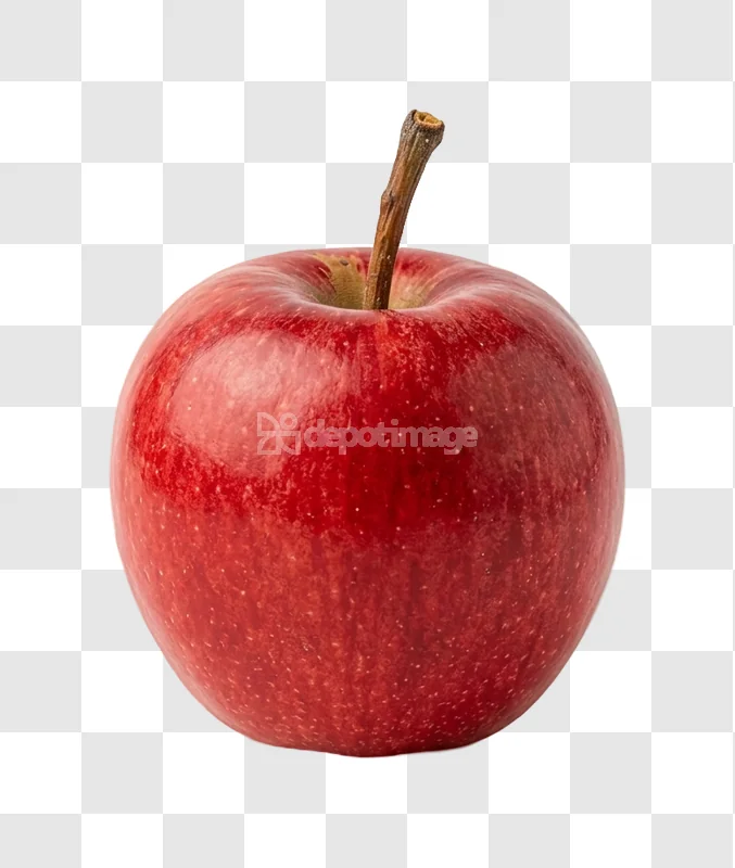 Single Bright Red Whole Fresh Apple Fruit