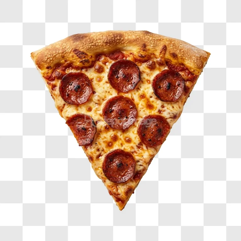 Single Pepperoni Pizza Slice with melted cheese and red pepperoni on black background