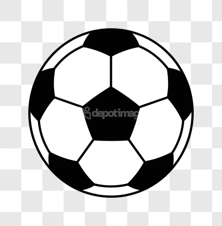 Soccer Ball Icon Black White Cartoon Style