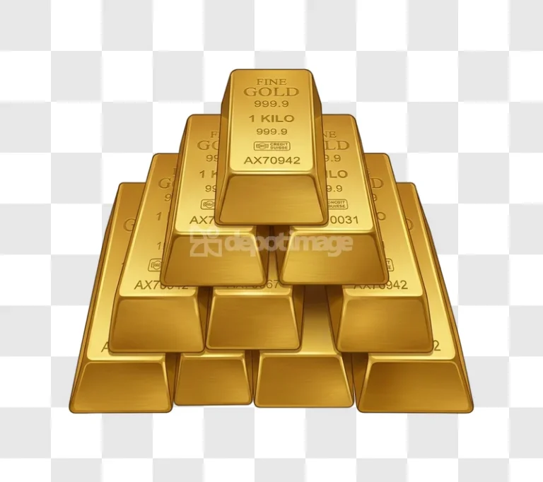 Stack Gold Bars Ingots Investment Jewelry golden metallic realistic stacked