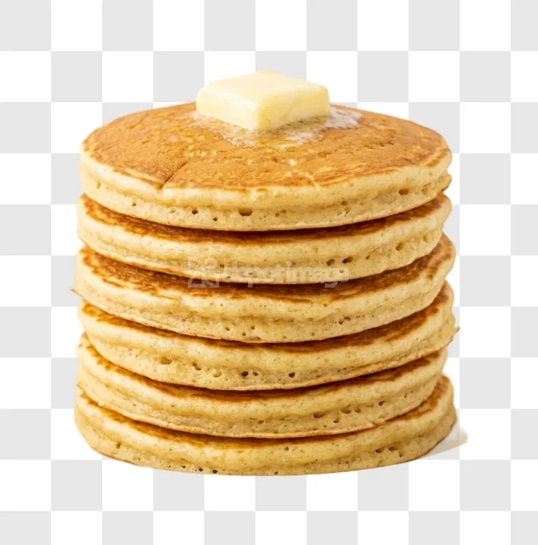 Stack of Delicious Fluffy Golden Pancakes Butter with melting butter on top