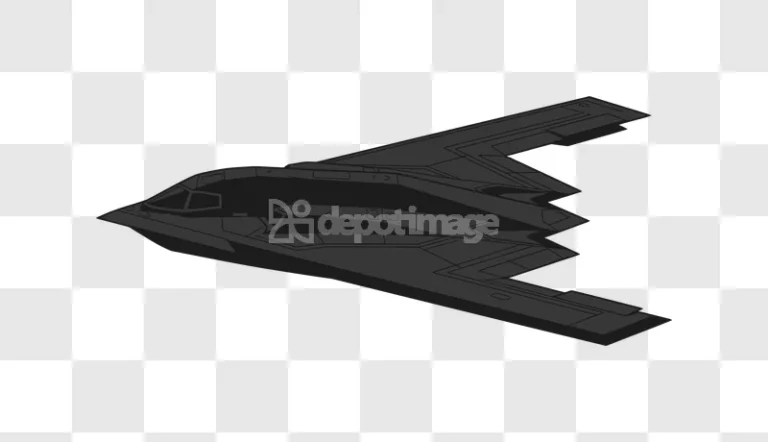 Stealth Bomber Aircraft Vector Illustration dark grey flat design