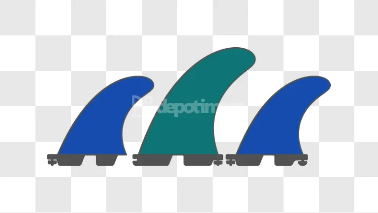 Three Surfboard Fins Vector Illustration blue green flat design