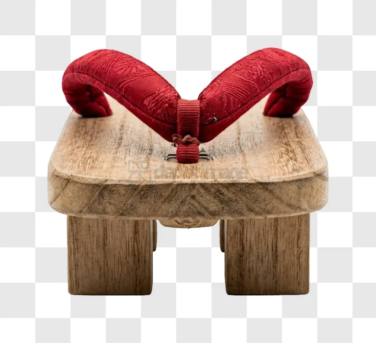 Traditional Japanese Geta Sandals Red Straps wooden platform red straps