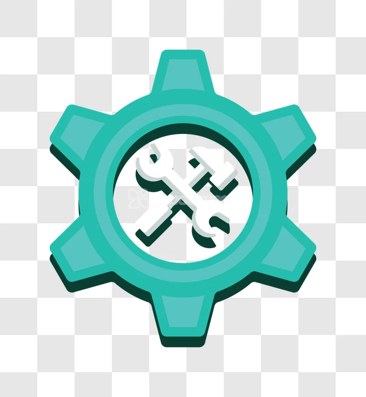 Turquoise Settings Gear Tools Icon 3d Style