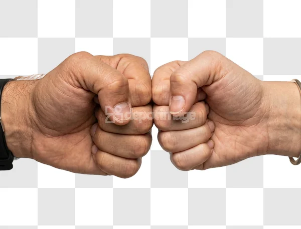 Two Fists Touching in Friendly Bump two hands fist bump
