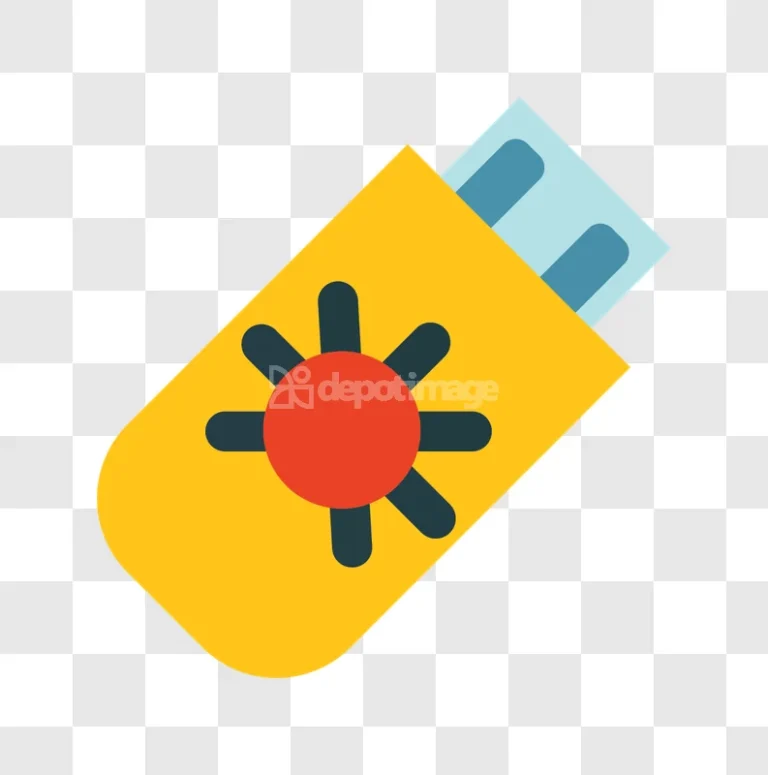 Usb Drive Virus Infected Cybersecurity Threat flat icon yellow red blue