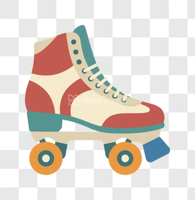 Vintage Roller Skate Colorful Bold Wheels