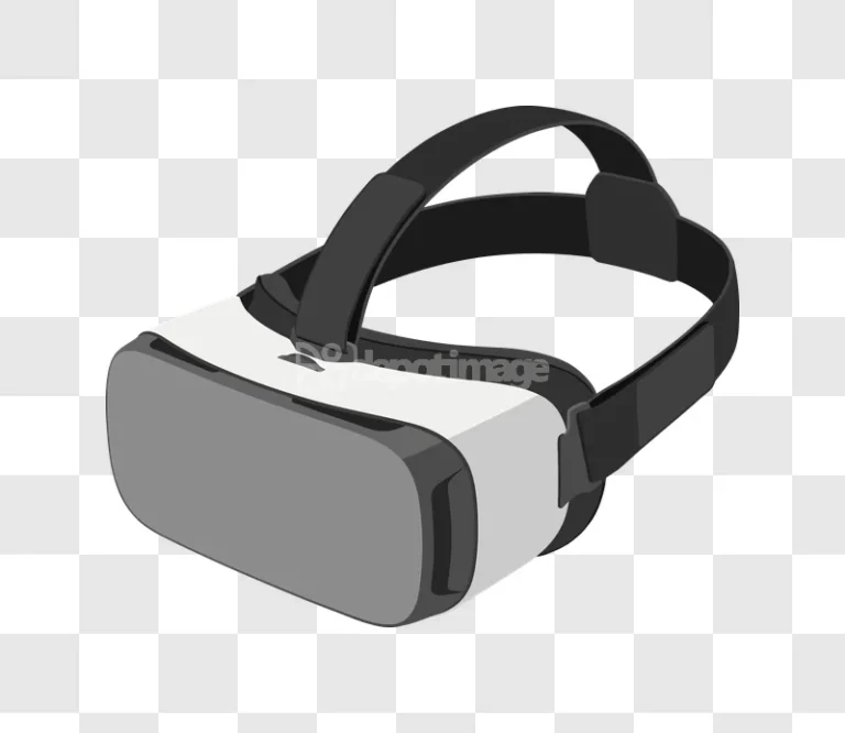 Virtual Reality Headset Illustration white gray modern design