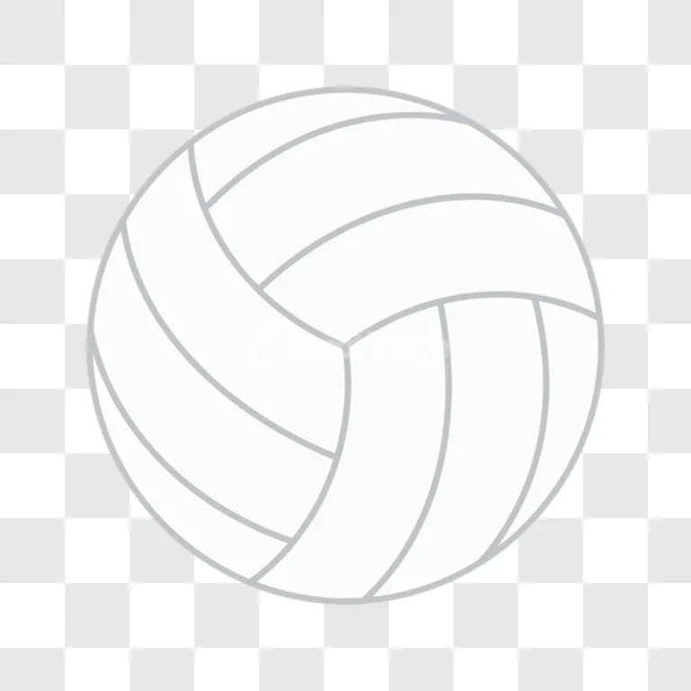 Volleyball Ball Outline Simple Vector Art white gray minimalist design