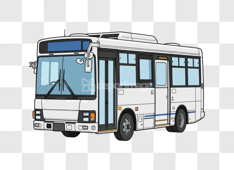 White City Bus Vector Artwork cartoon style clean lines