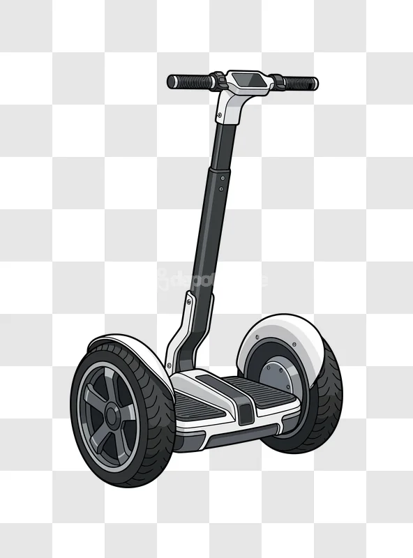 White Personal Transporter Illustration vector graphic black background