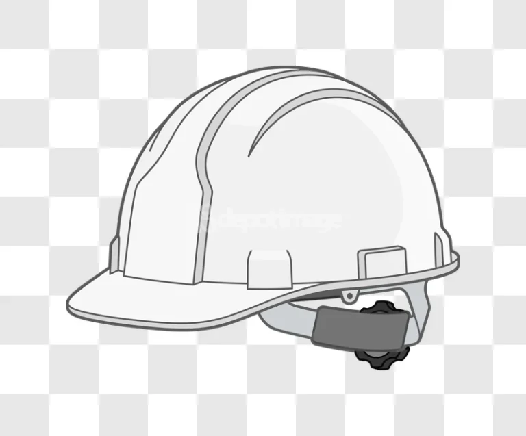 White Safety Hard Hat Industrial Protection vector illustration transparent background