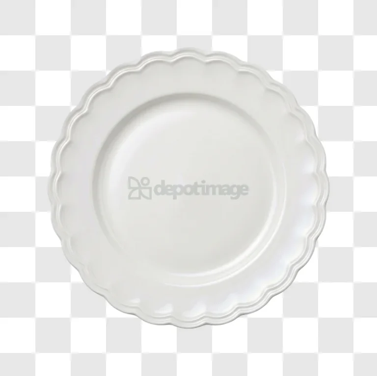 White Scalloped Dinner Plate From Top white ceramic elegant design