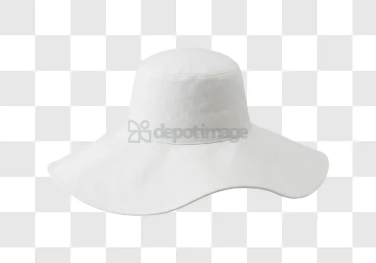 White Wide Brim Sun Hat transparent background wide brim