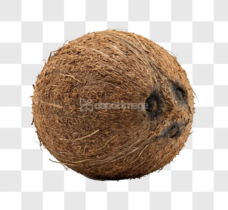 Whole Brown Hairy Coconut detailed brown hairy texture